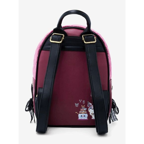 Her Universe Kuromi My Melody & My Sweet Piano Velvet Mini Backpack - Picture 3 of 4